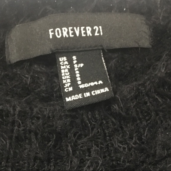 Forever 21 Black Fluffy Sweater - Picture 2 of 3